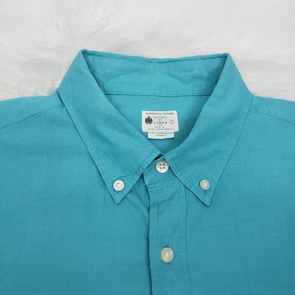 J. Crew Other - J. Crew Sunwashed Oxford Button Down Shirt Long Sleeve Teal Cotton Men's L